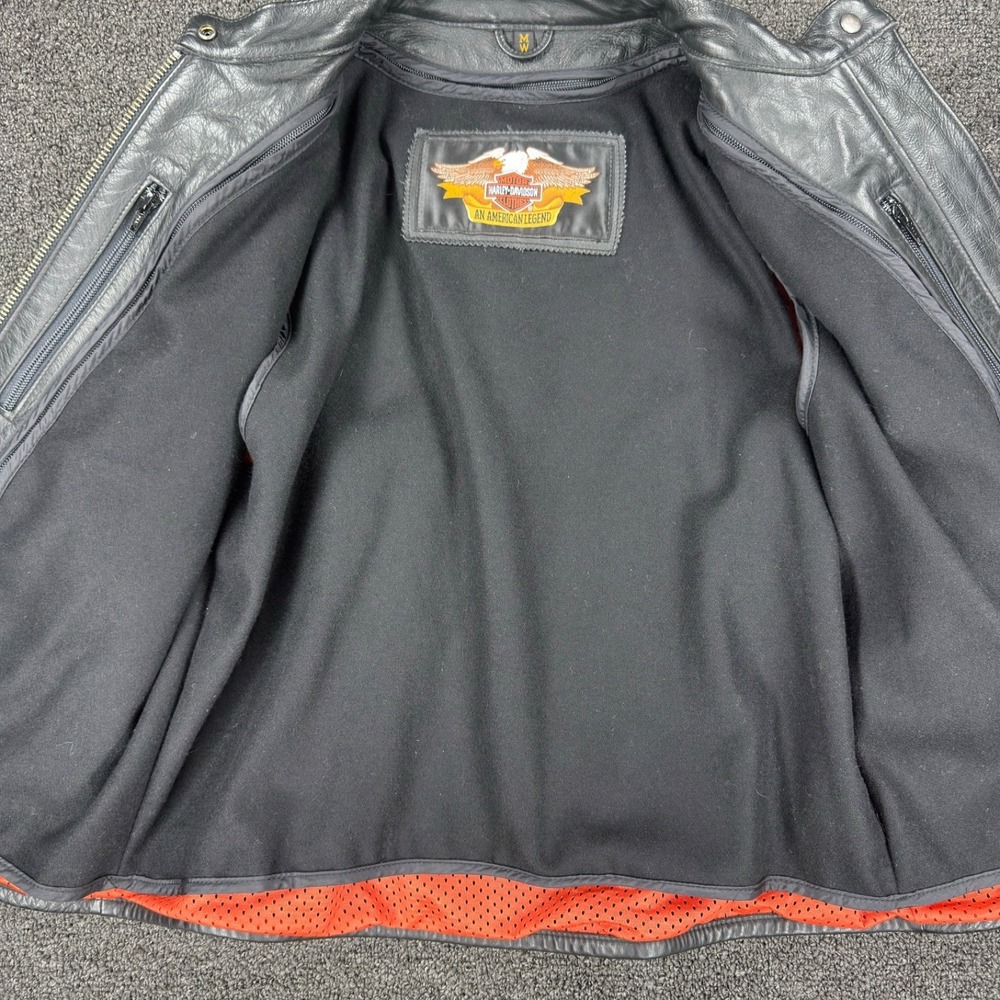 Harley Davidson Womens Leather Peplum Motorcycle Riding Jacket Removable Lining - Picture 4 of 11